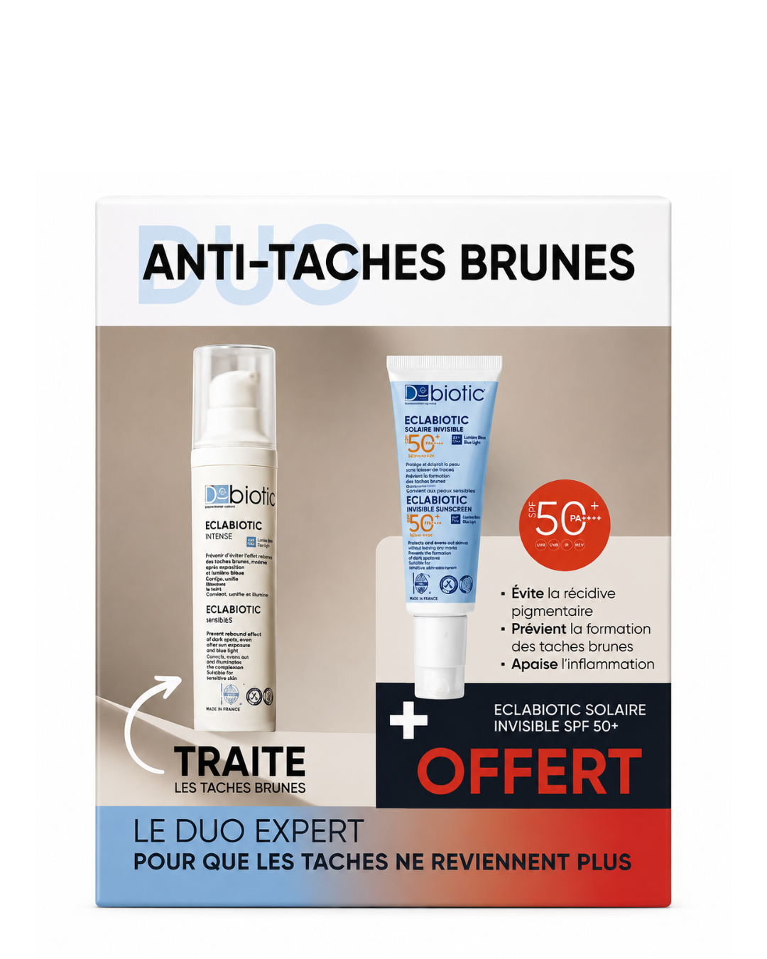 Dermabiotic Eclabiotic Anti-Dark Spots Expert Duo – Intense Serum & Free Invisible Sunscreen SPF 50+