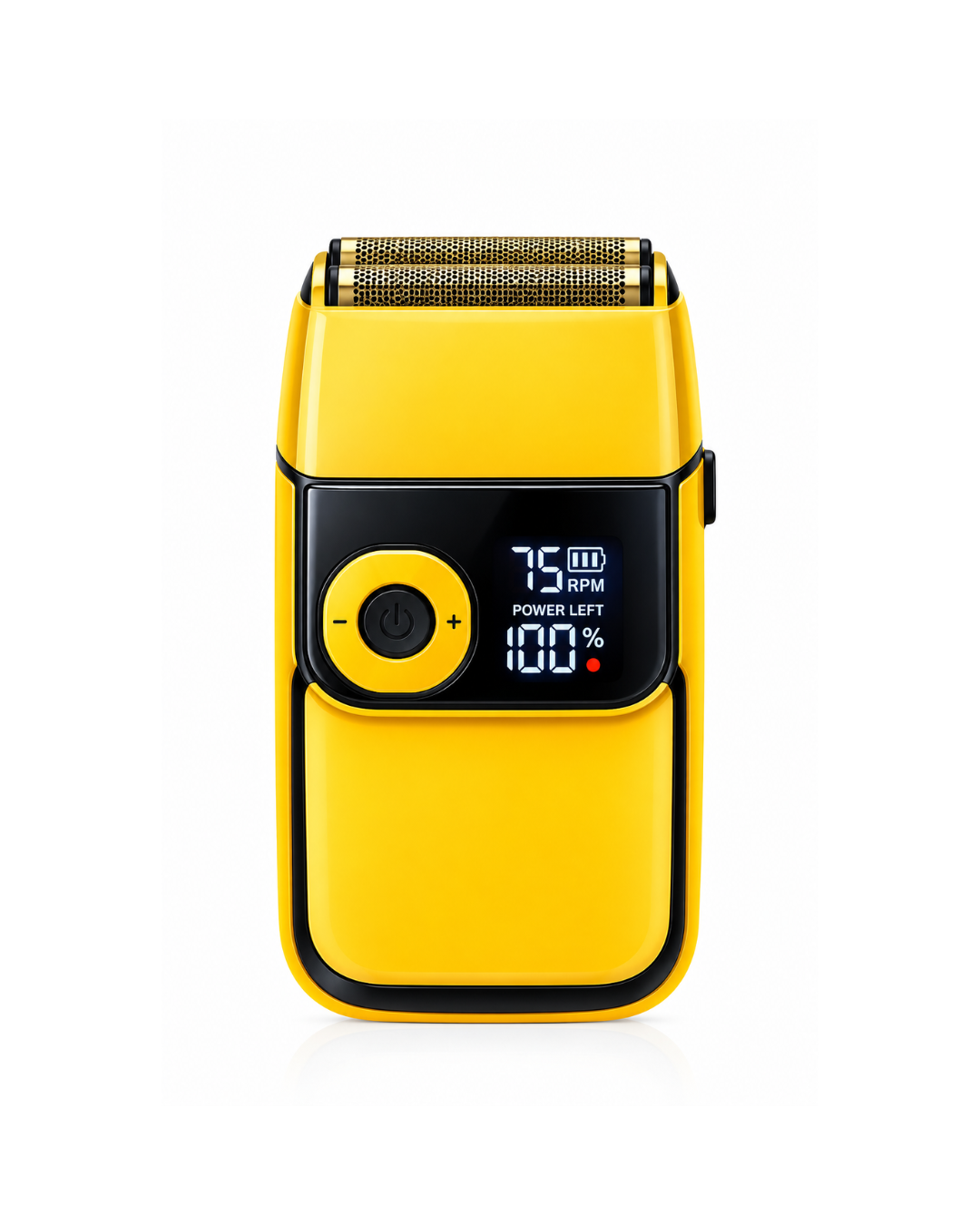 Kemei Professional Dual-Foil Electric Shaver (KM-2028) – Zero-Finish, LED Display & 3 Speeds, Yellow/Gold